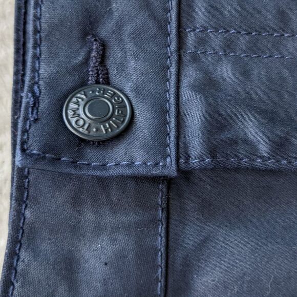 TOMMY Hilfiger Navy Waxed Cotton Mini Skirt Size 6 @c1 - Picture 7 of 15